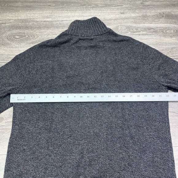American Eagle Seriously Soft Quarter Zip Sweater Mens Large Tall LT Gray Ribbed - Picture 9 of 14